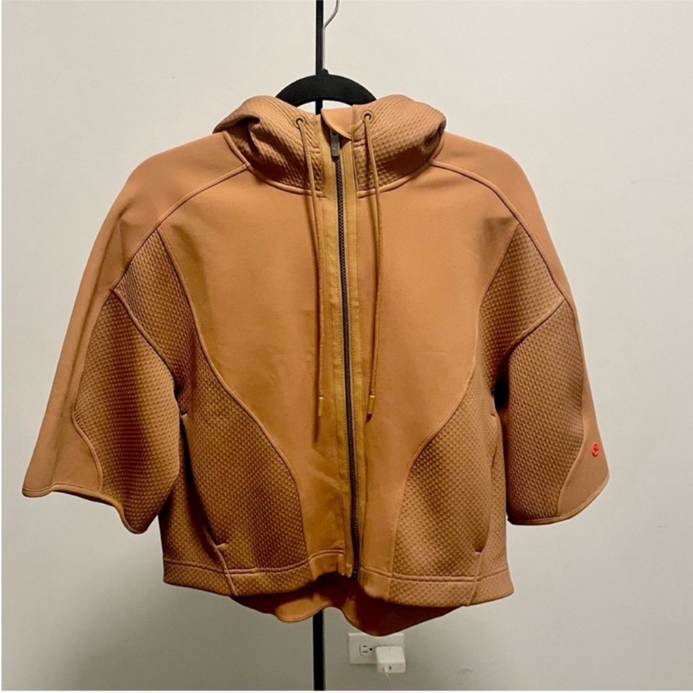 NWT Lululemon – Mixed Fabric Full Zip Oversized Hoodie Jacket Bold Beige – Sz. S - Picture 5 of 10